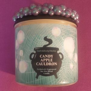 Bath & Body Works Candy Apple Cauldron 3-Wick Candle w/ Cauldron Special Lid